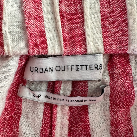 SOLD- UO Red & White Striped Gauze Cotton Split Leg Pants Size S - Picture 2 of 7